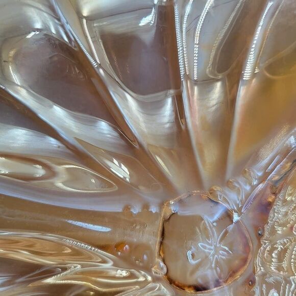 1950's Marigold Iridised 3 Part Clover Jeanette Doric‎ Candy Dish - Picture 6 of 6